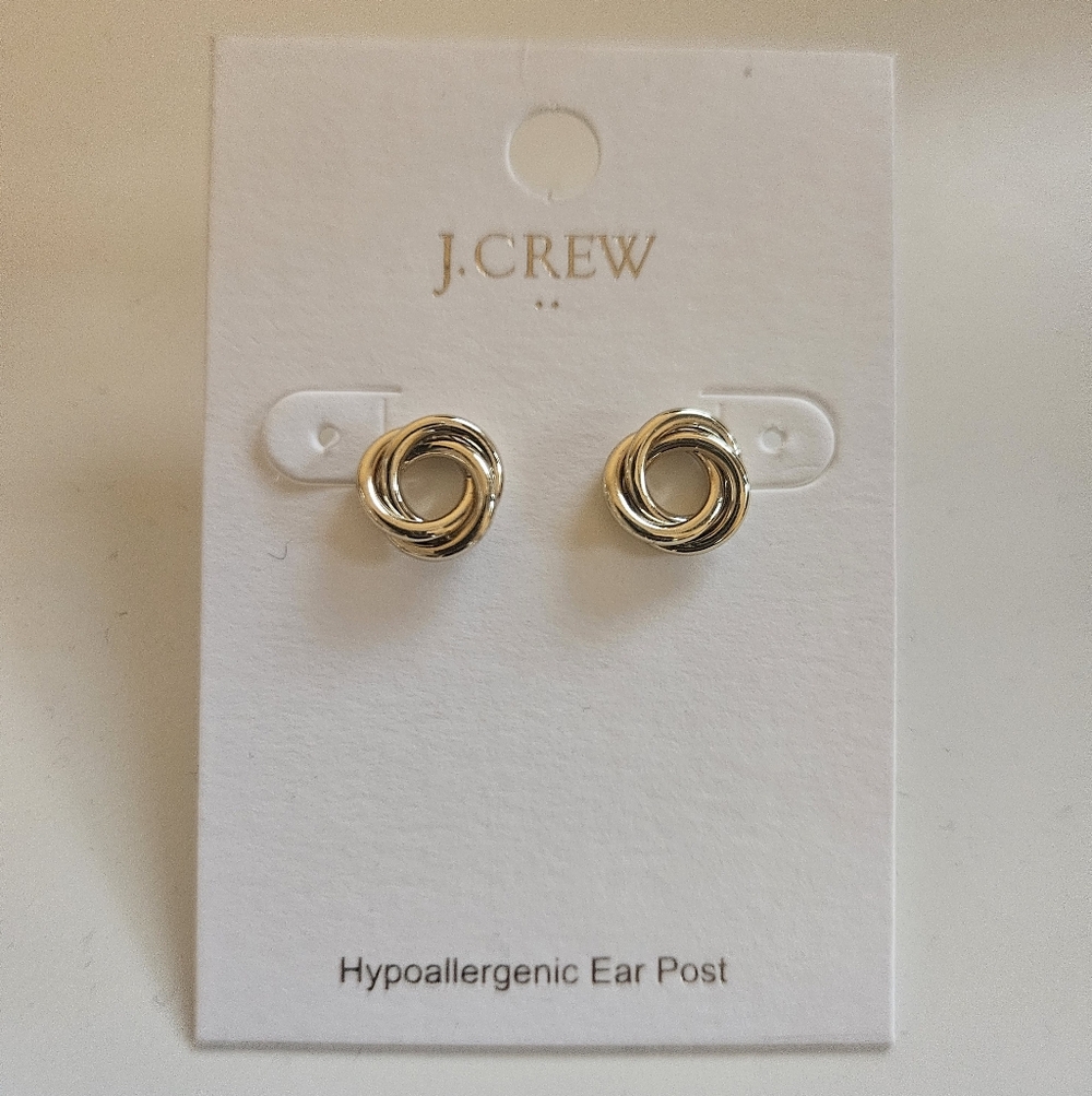 NWT J Crew Factory Gold Basket Circle Studs